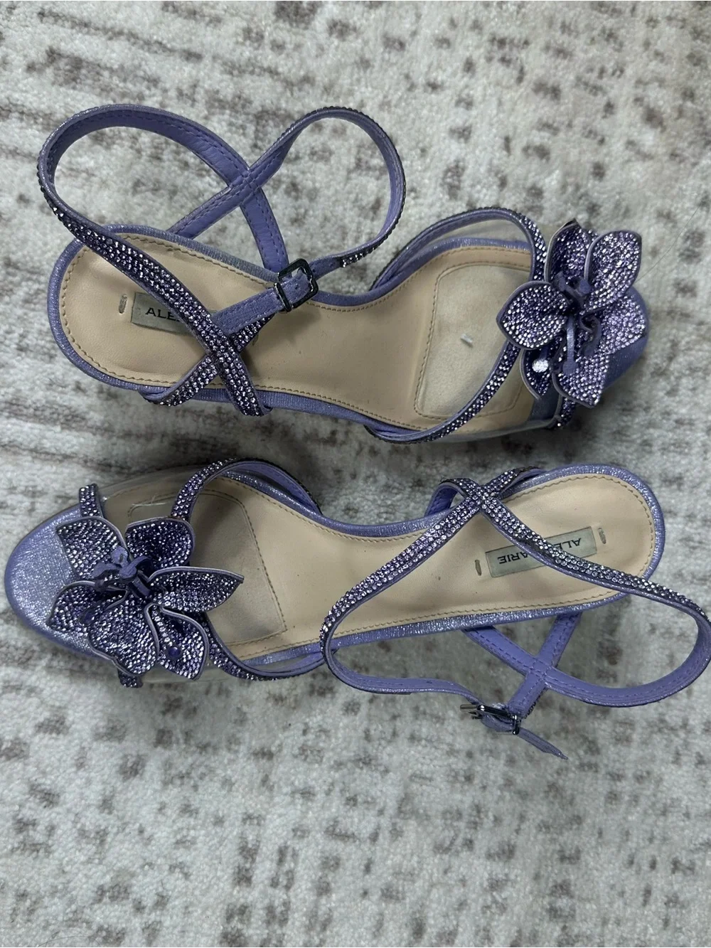 Alex Marie Blue Floral Embellished Strappy Sandals